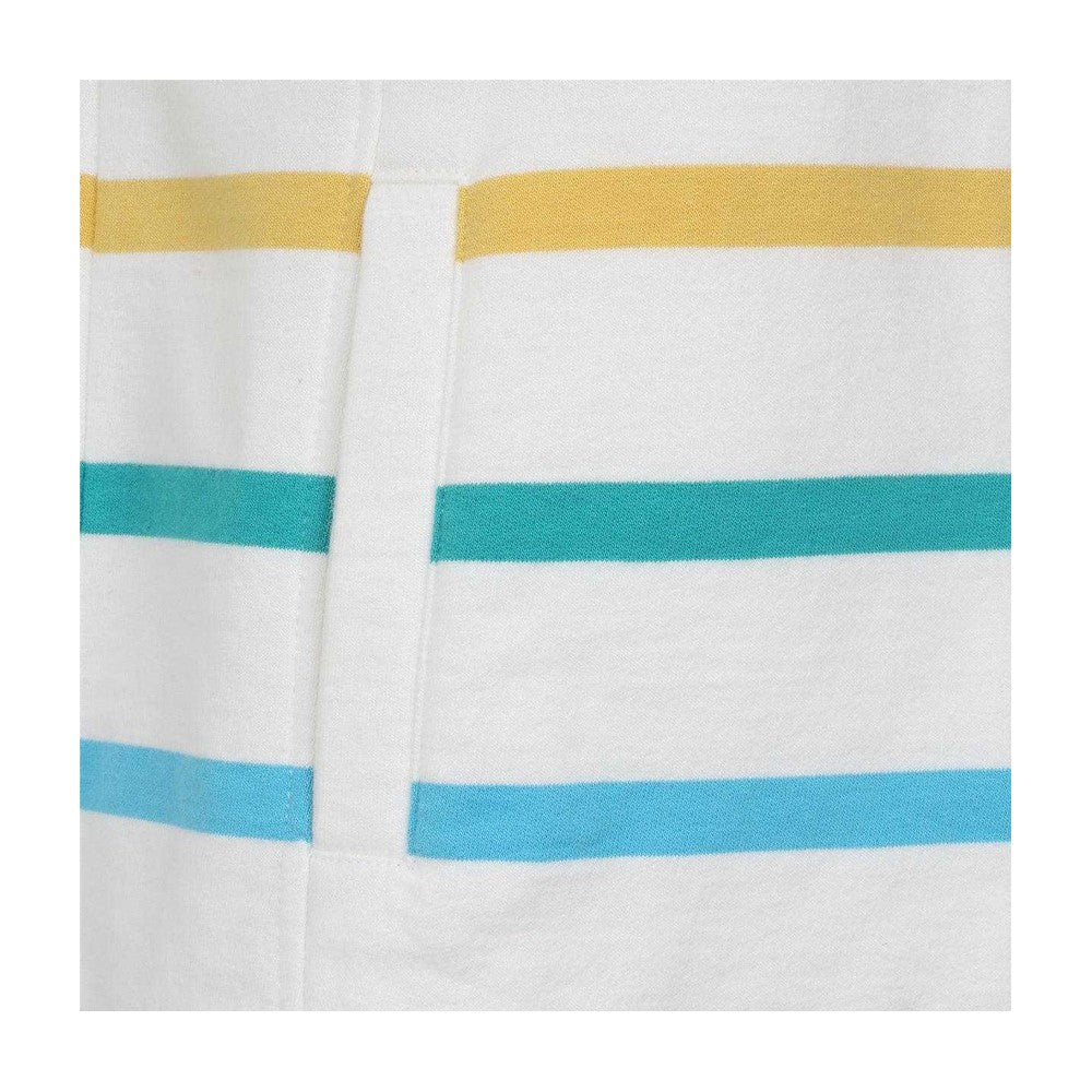 White-Green - Side - Lazy Jacks Womens-Ladies Striped Full Zip Sweatshirt