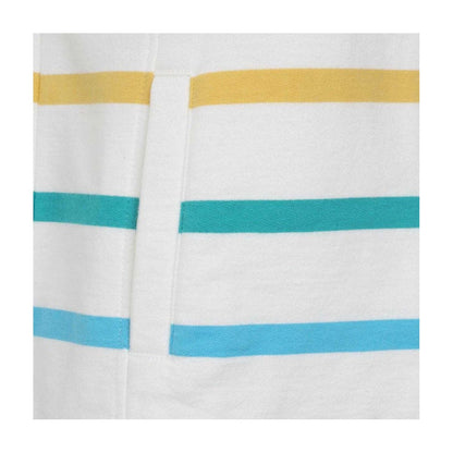 White-Green - Side - Lazy Jacks Womens-Ladies Striped Full Zip Sweatshirt