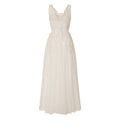 Ivory - Back - Little Mistress Womens-Ladies A-Line Applique Bridal Dress