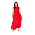 Cayenne Red - Front - Little Mistress Curvy Womens-Ladies Bow Waist Maxi Dress