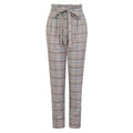 Grey - Front - Girls On Film Womens-Ladies Avenue Check Paperbag Trousers