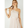 Nude - Lifestyle - Little Mistress Womens-Ladies Pearl One Shoulder Satin Top Maxi Dress