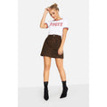 Leopard Print - Back - Girls On Film Womens-Ladies Ronnie Leopard Denim Skirt