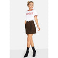 Leopard Print - Lifestyle - Girls On Film Womens-Ladies Ronnie Leopard Denim Skirt