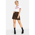 Leopard Print - Pack Shot - Girls On Film Womens-Ladies Ronnie Leopard Denim Skirt