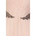Nude - Side - Little Mistress Womens-Ladies Ruched Pleated Maxi Dress