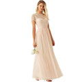 Nude - Pack Shot - Little Mistress Womens-Ladies Lace Overlay Maxi Dress