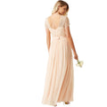 Nude - Close up - Little Mistress Womens-Ladies Lace Overlay Maxi Dress