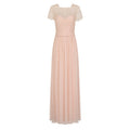 Nude - Front - Little Mistress Womens-Ladies Lace Overlay Maxi Dress