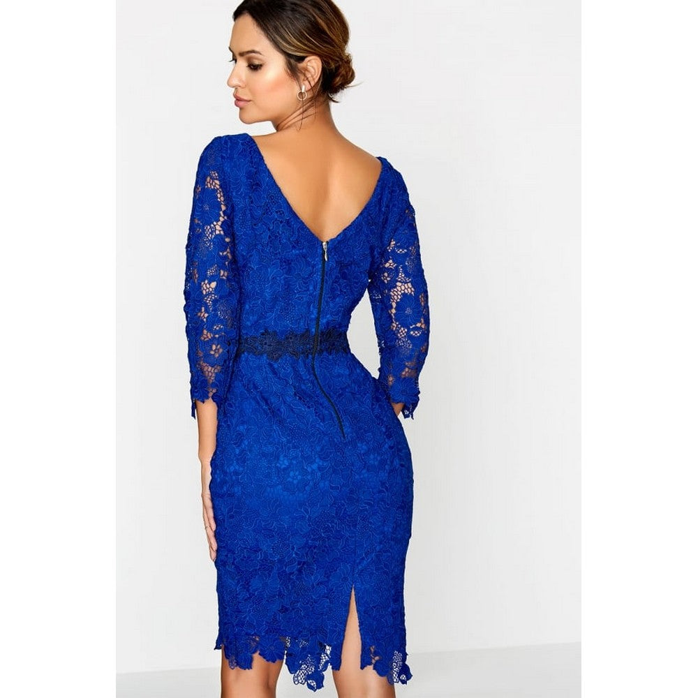 Paper Dolls Womens/Ladies Blue Crochet Lace Bodycon Dress – Universal  Textiles