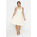 Nude - Back - Little Mistress Womens-Ladies Lace Grid Prom Dress