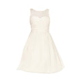 Nude - Front - Little Mistress Womens-Ladies Lace Grid Prom Dress