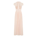 Nude - Back - Little Mistress Womens-Ladies Lace Pleated Maxi Dress