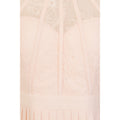 Nude - Side - Little Mistress Womens-Ladies Lace Pleated Maxi Dress