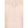 Nude - Side - Little Mistress Womens-Ladies Lace Pleated Maxi Dress