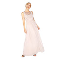 Mink - Lifestyle - Little Mistress Womens-Ladies Mink Pearl Yoke Maxi Dress