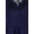 Navy - Side - Little Mistress Womens-Ladies Navy Grid Mesh Midi Dress