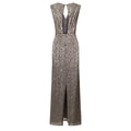 Mocha - Back - Little Mistress Womens-Ladies Mocha Sequin Maxi Dress