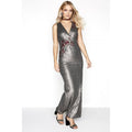 Mocha - Lifestyle - Little Mistress Womens-Ladies Mocha Sequin Maxi Dress