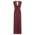 Burnt Ochre - Back - Little Mistress Womens-Ladies Sateen Lace Maxi Dress