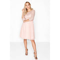 Pink - Pack Shot - Little Mistress Womens-Ladies Embellished Pearl Midi Prom Dress