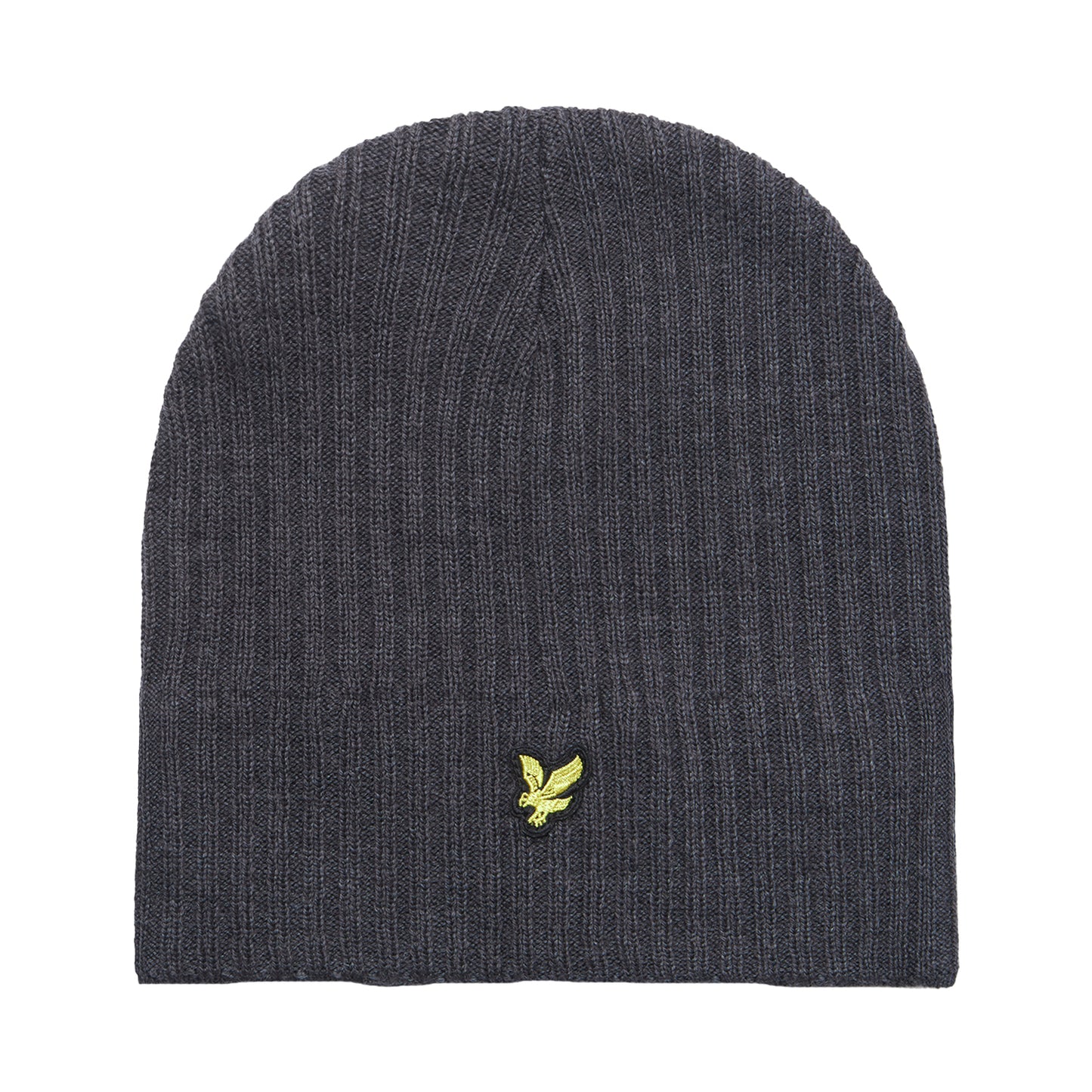 Mid Grey Marl - Front - Lyle & Scott Mens Ribbed Knitted Beanie