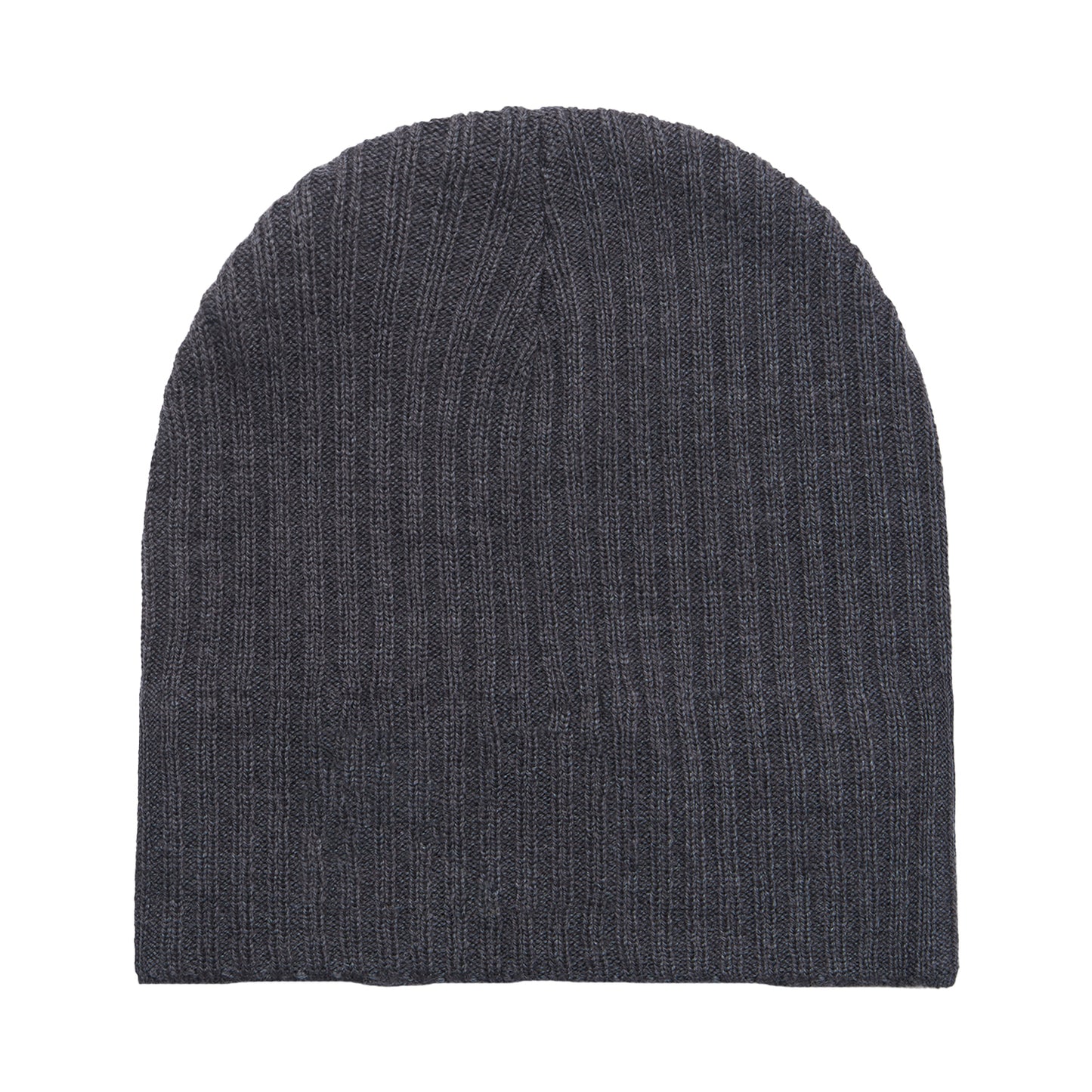 Mid Grey Marl - Back - Lyle & Scott Mens Ribbed Knitted Beanie