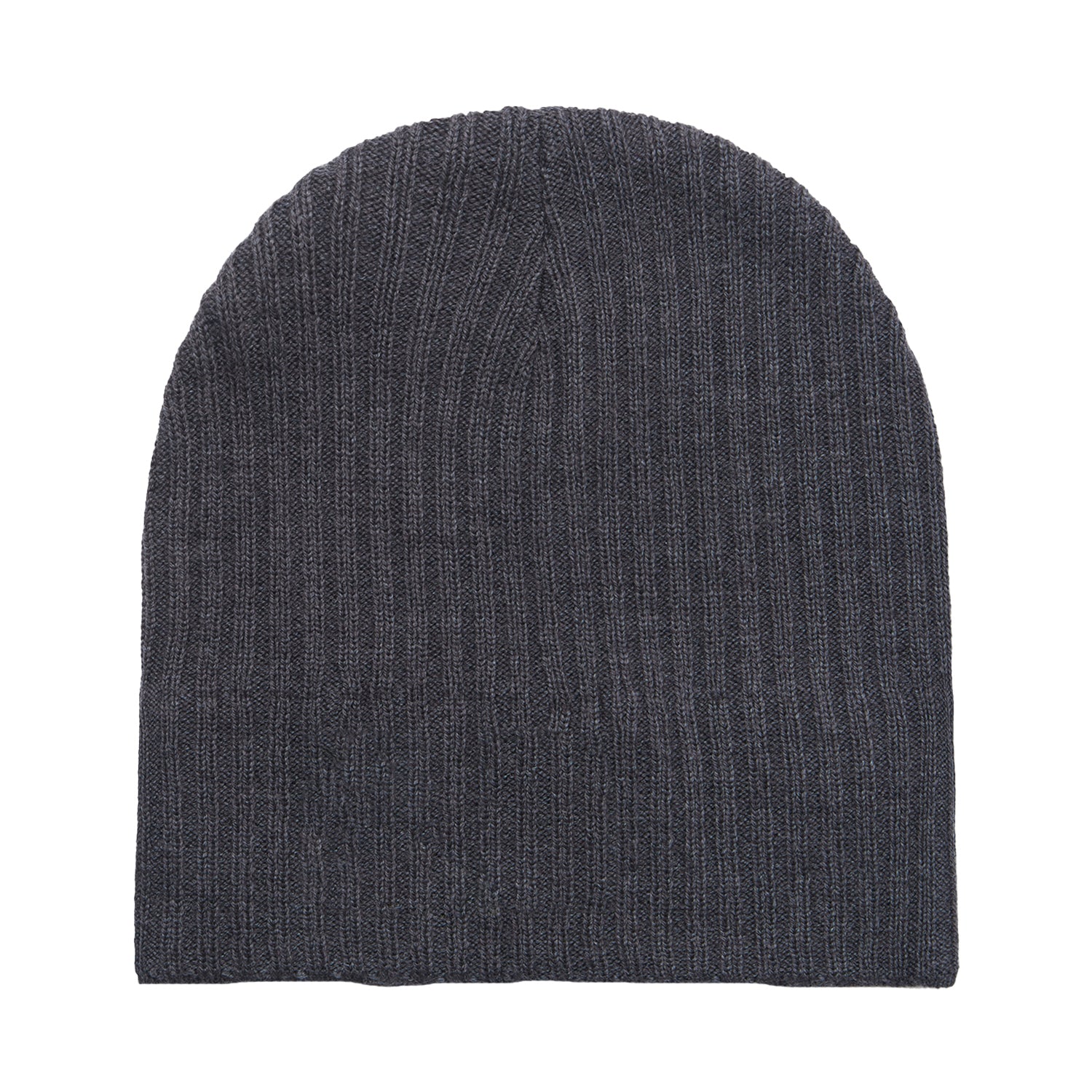 Mid Grey Marl - Back - Lyle & Scott Mens Ribbed Knitted Beanie