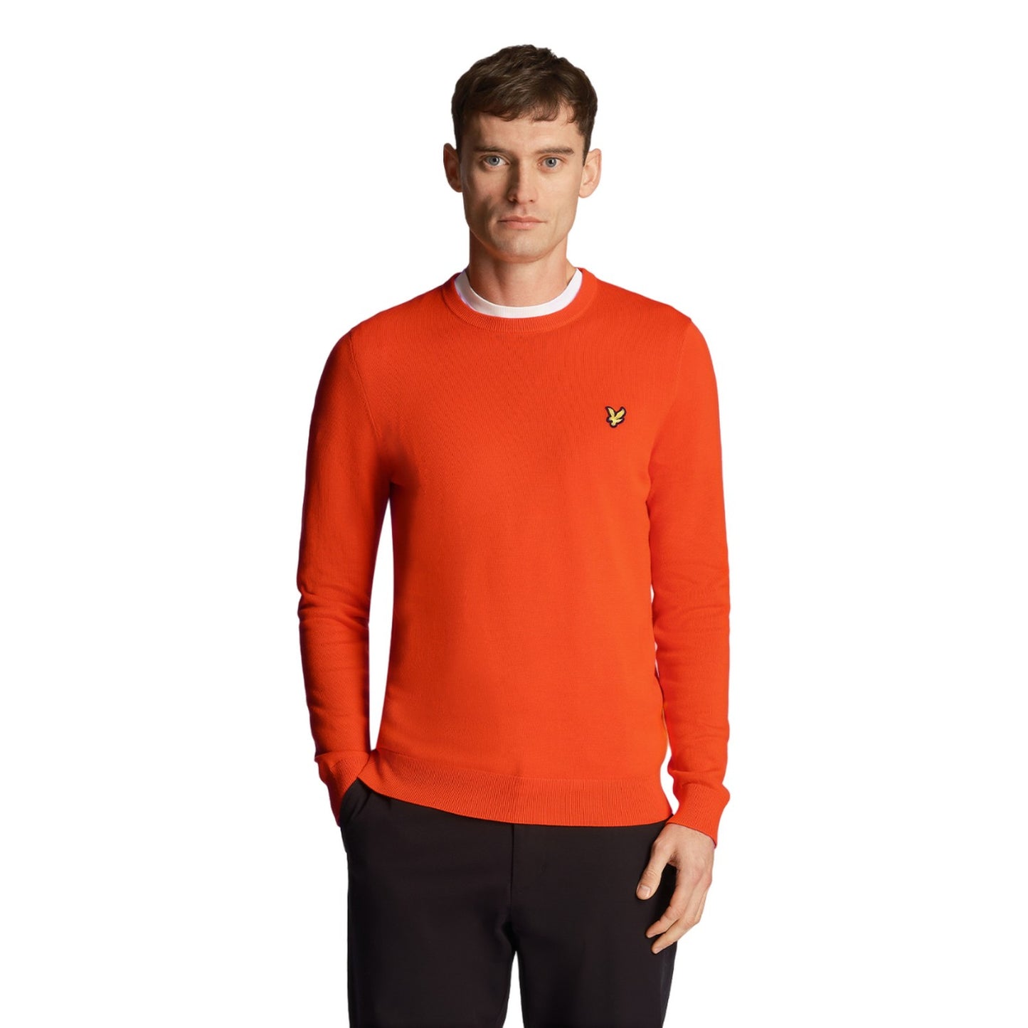 Tangerine Tango - Front - Lyle & Scott Mens Cotton Crew Neck Jumper