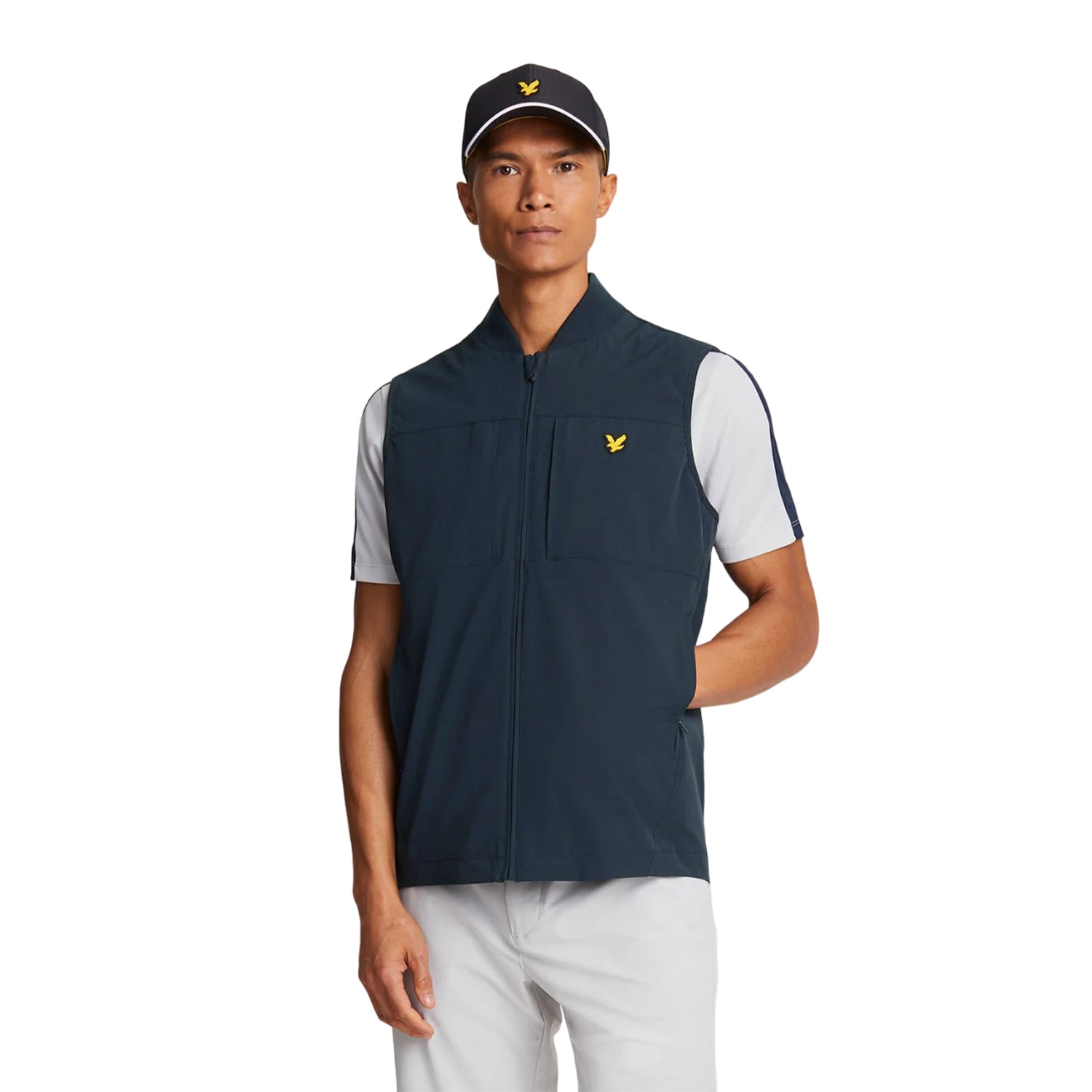 Dark Navy - Side - Lyle & Scott Mens Tech Golf Gilet
