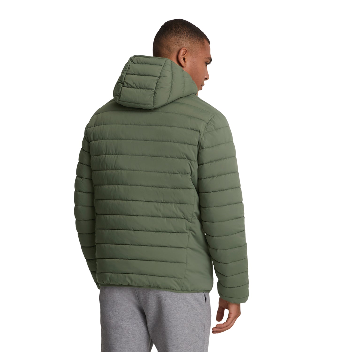 Cactus Green - Back - Lyle & Scott Mens Stretch Quilted Jacket