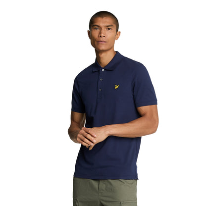 Navy - Side - Lyle & Scott Mens Plain Polo Shirt