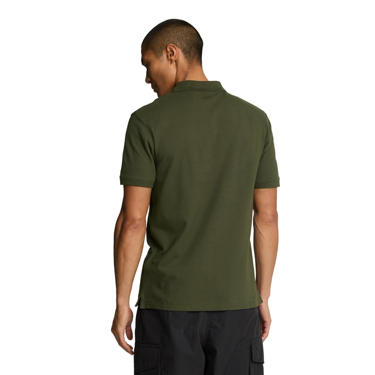 Olive - Back - Lyle & Scott Mens Plain Polo Shirt
