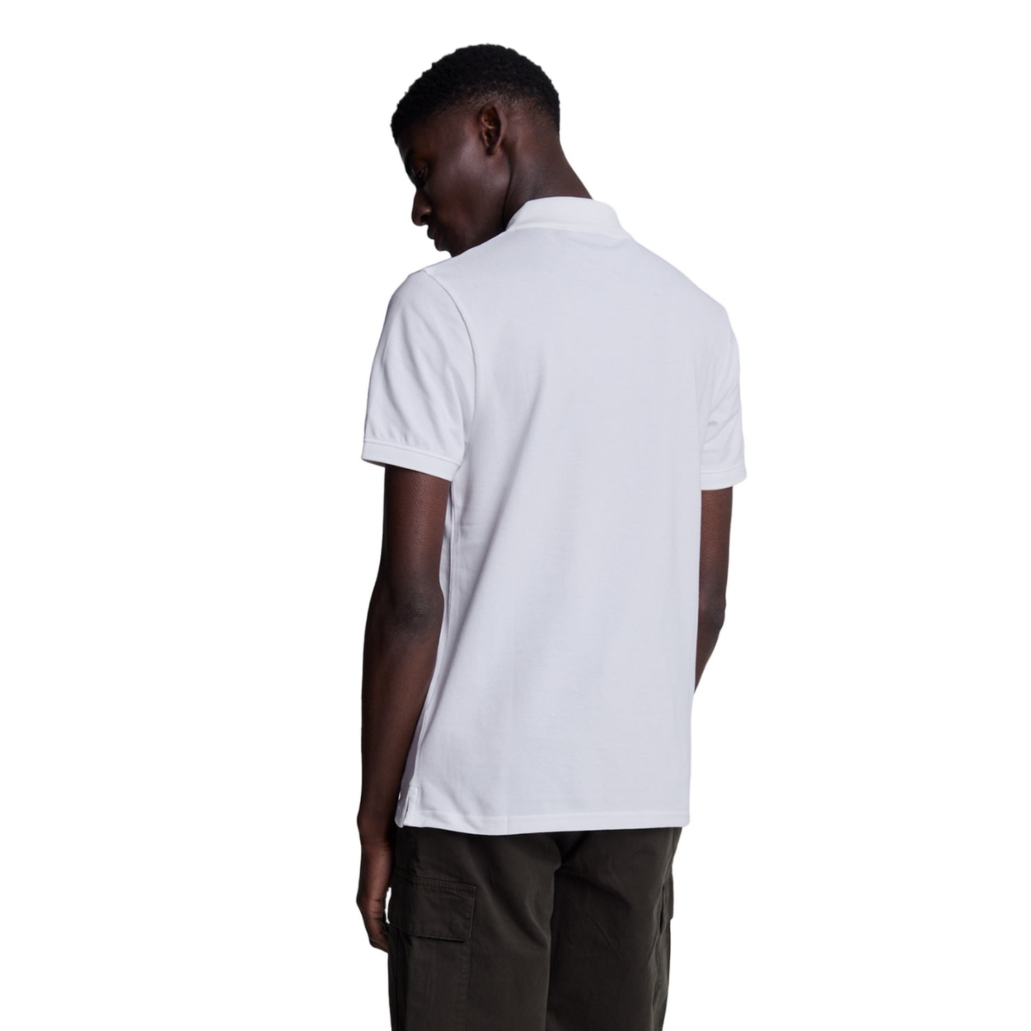 White - Side - Lyle & Scott Mens Plain Polo Shirt