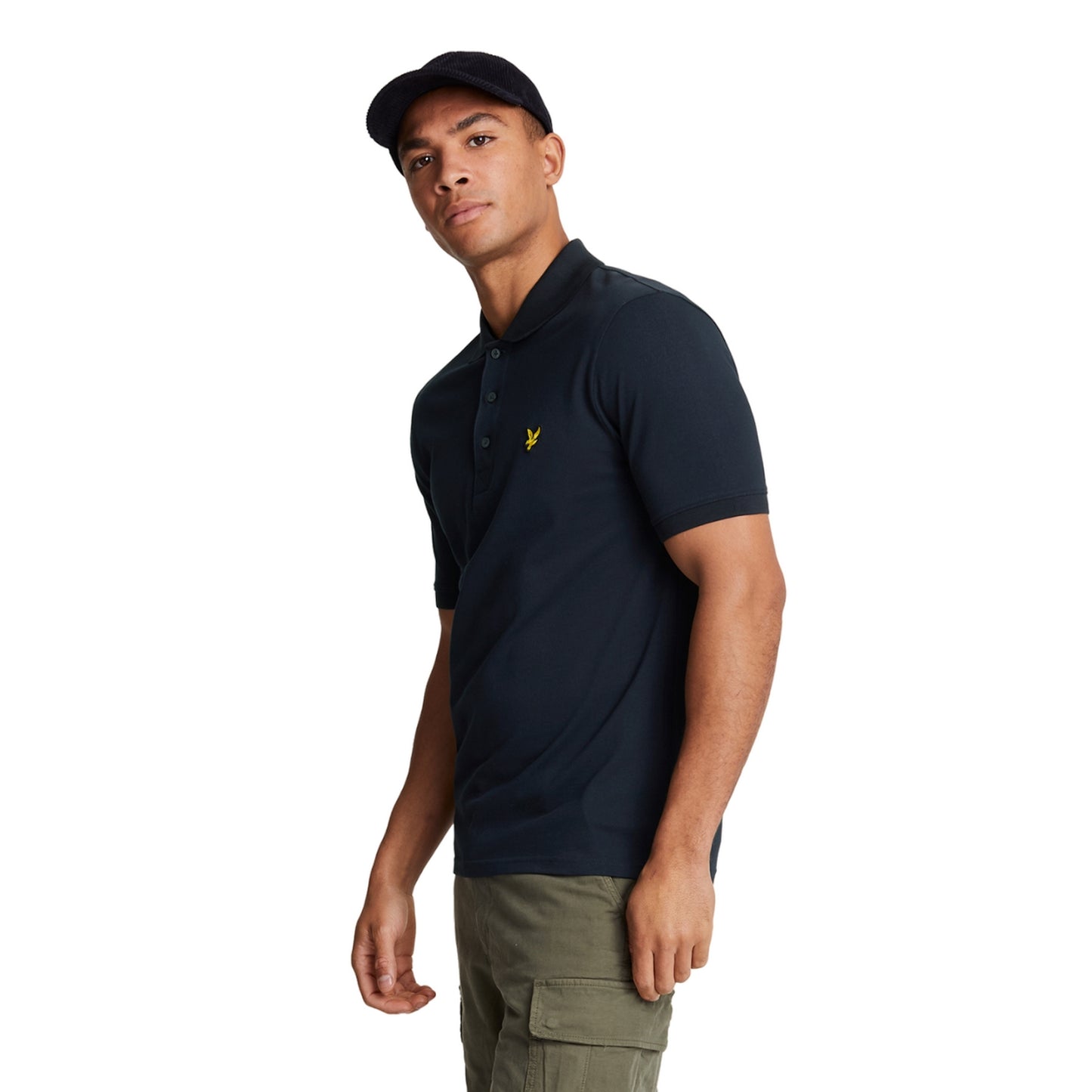 Dark Navy - Side - Lyle & Scott Mens Plain Polo Shirt