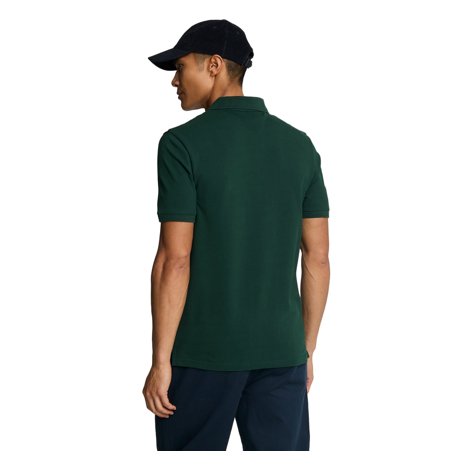 Dark Green - Side - Lyle & Scott Mens Plain Polo Shirt