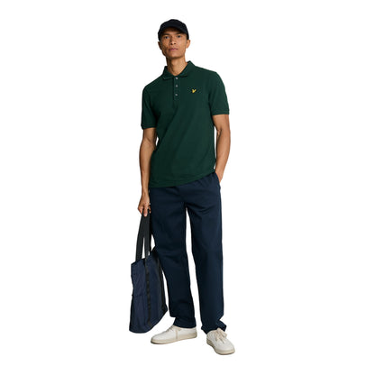 Dark Green - Lifestyle - Lyle & Scott Mens Plain Polo Shirt