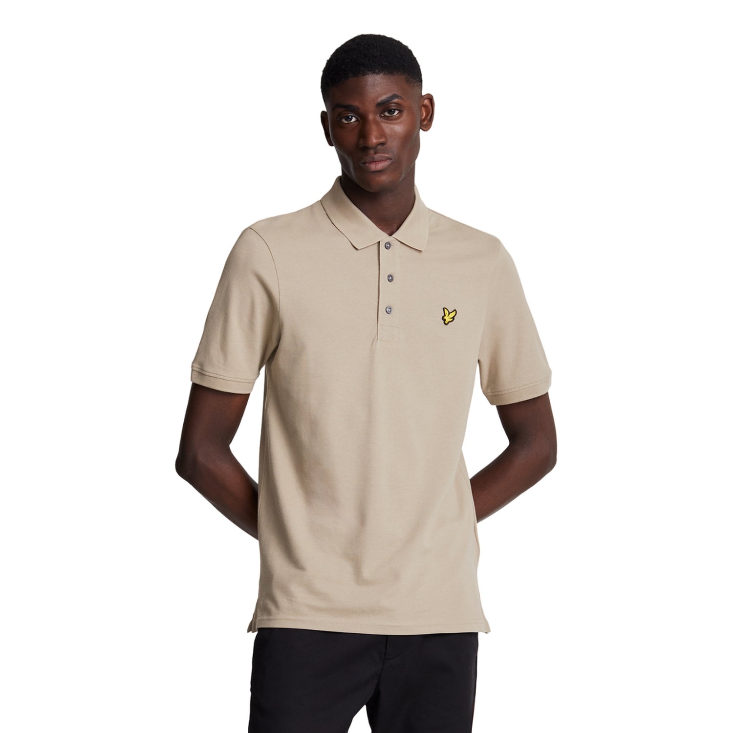 Heritage Taupe - Side - Lyle & Scott Mens Plain Polo Shirt