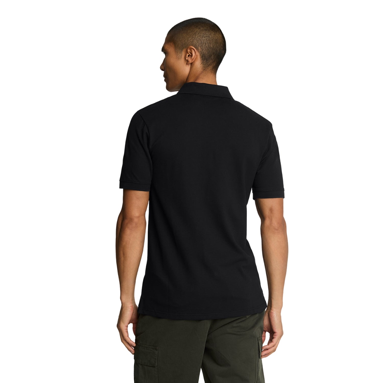 Jet Black - Back - Lyle & Scott Mens Plain Polo Shirt