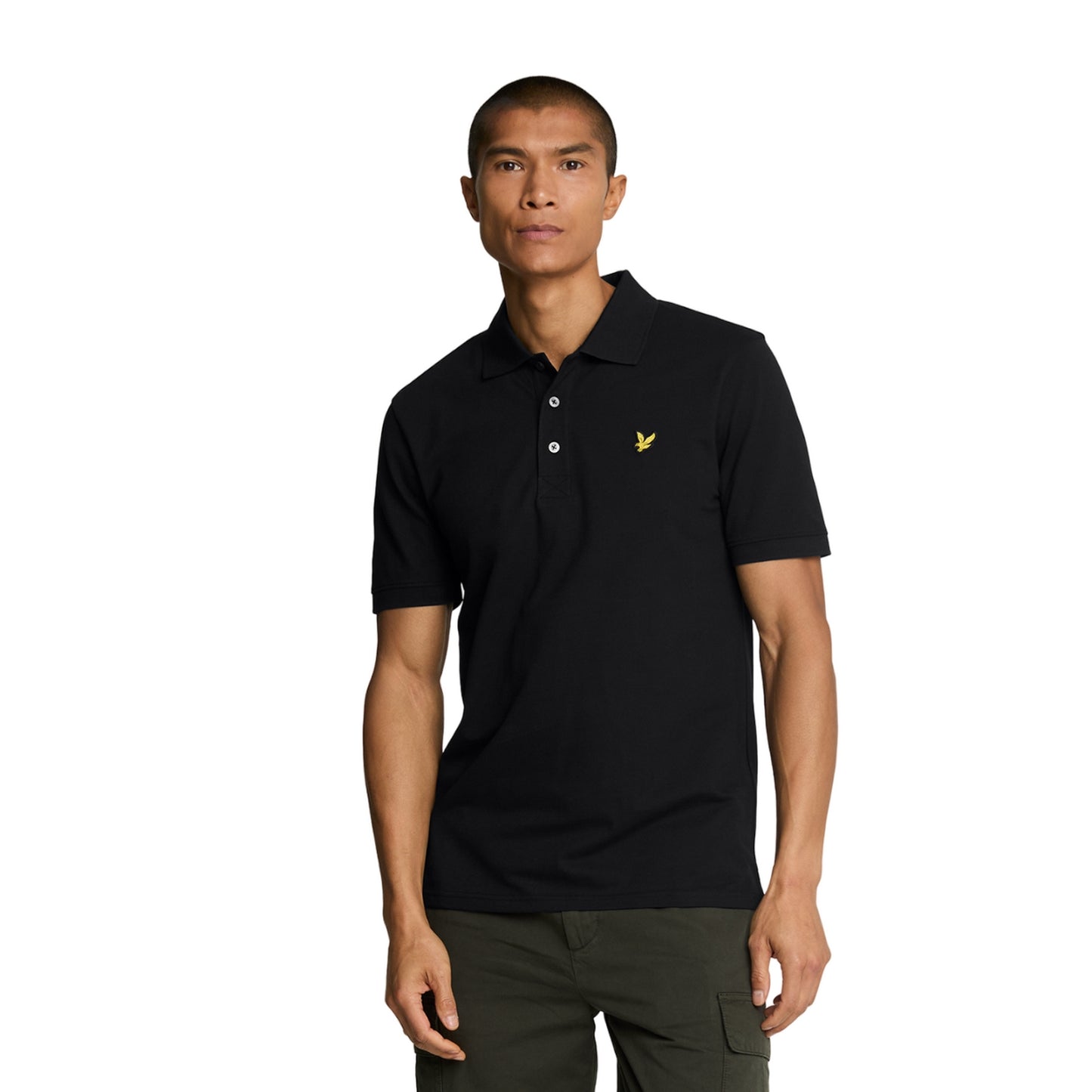 Jet Black - Side - Lyle & Scott Mens Plain Polo Shirt