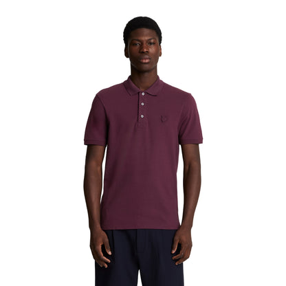 Burgundy - Side - Lyle & Scott Mens Plain Polo Shirt