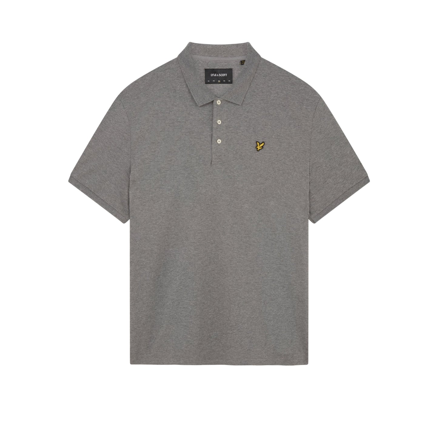 Mid Grey Marl - Front - Lyle & Scott Mens Plain Polo Shirt