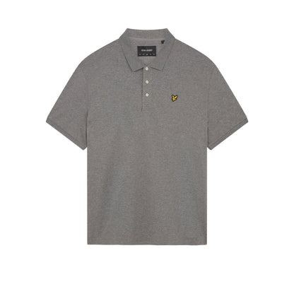 Mid Grey Marl - Front - Lyle & Scott Mens Plain Polo Shirt