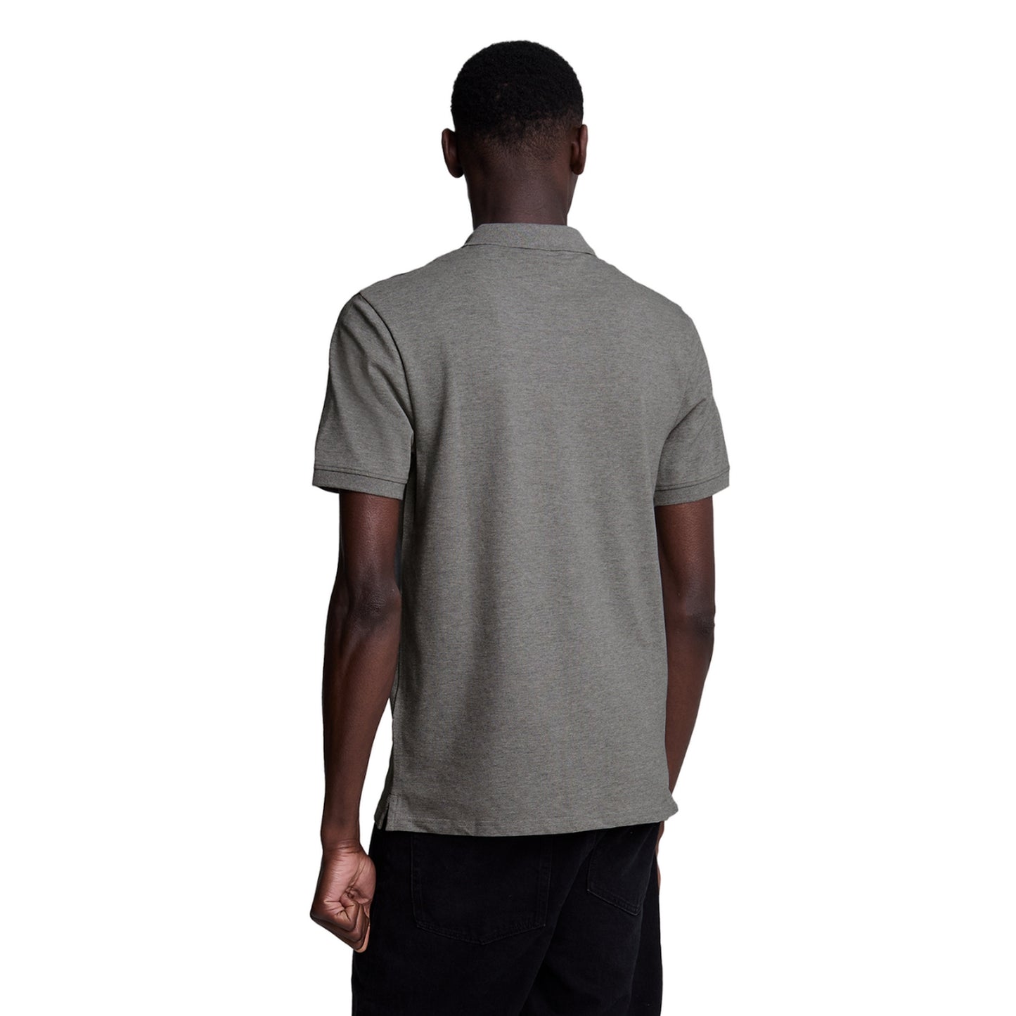Mid Grey Marl - Back - Lyle & Scott Mens Plain Polo Shirt