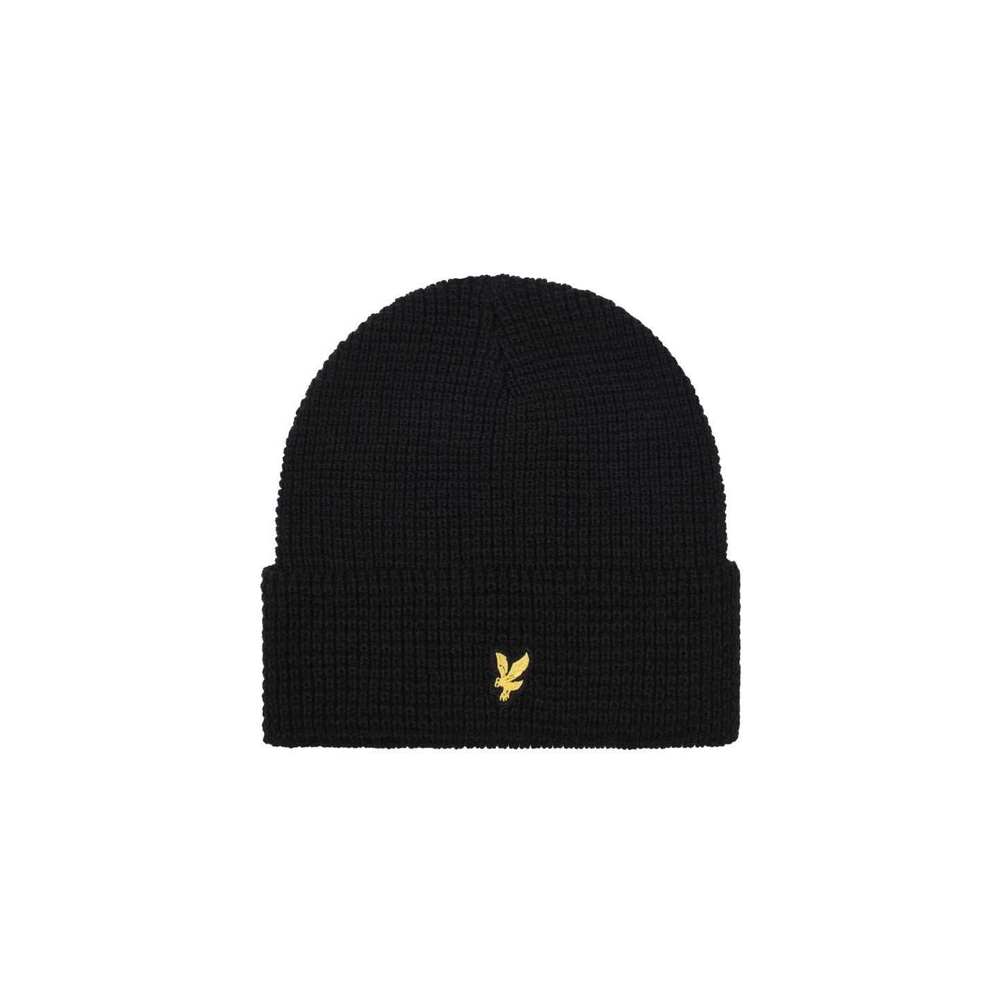 Jet Black - Front - Lyle & Scott Mens Waffle Beanie
