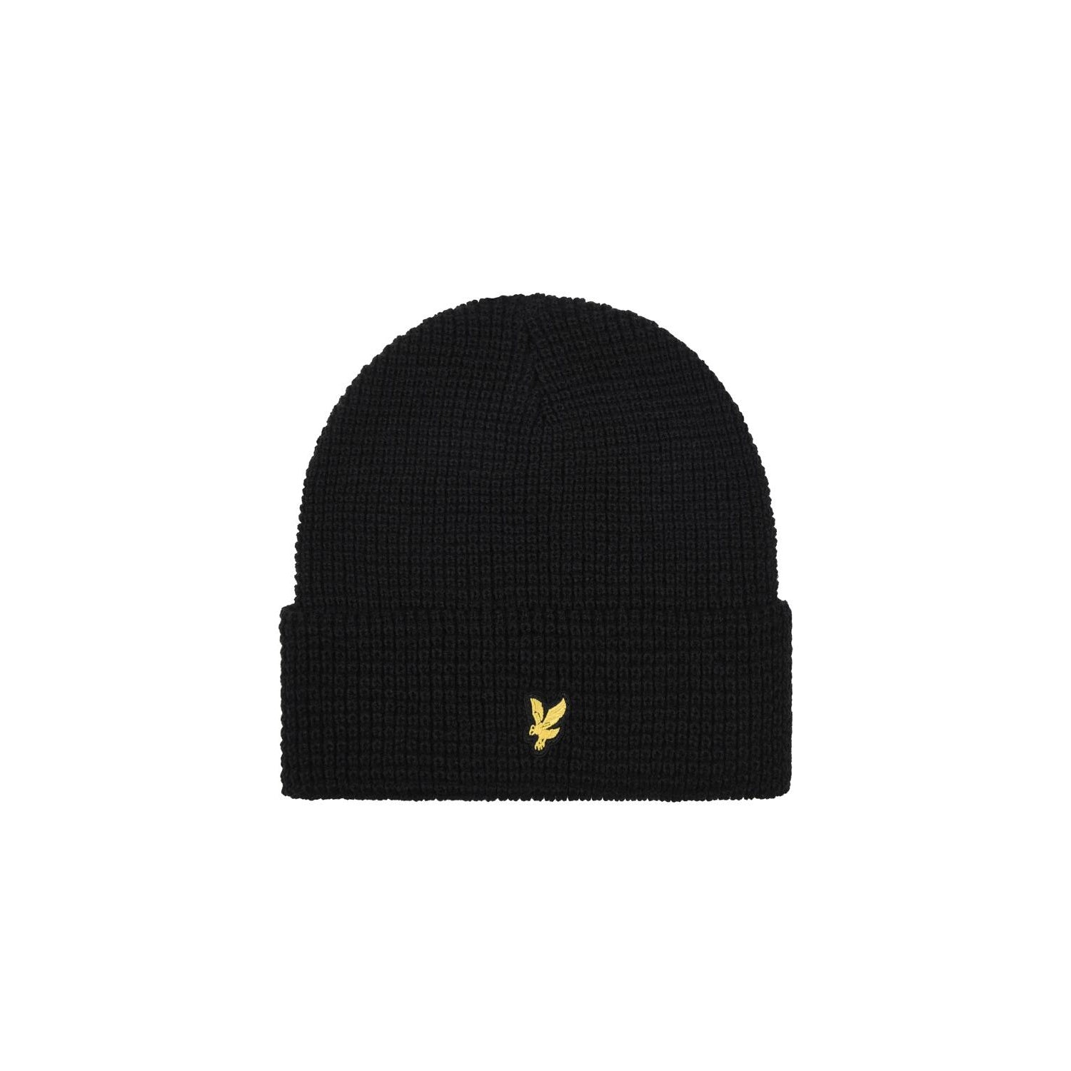 Jet Black - Front - Lyle & Scott Mens Waffle Beanie