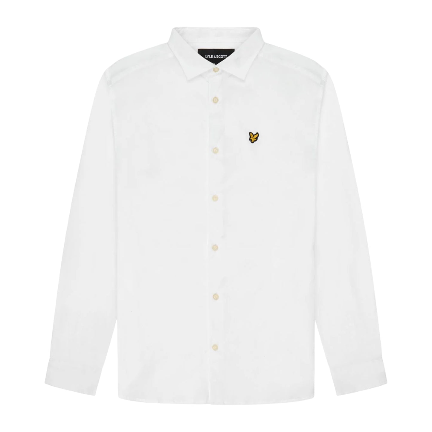 White - Front - Lyle & Scott Mens Poplin Slim Long-Sleeved Shirt