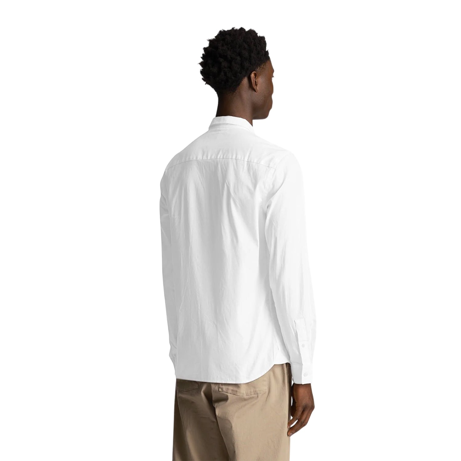 White - Back - Lyle & Scott Mens Poplin Slim Long-Sleeved Shirt