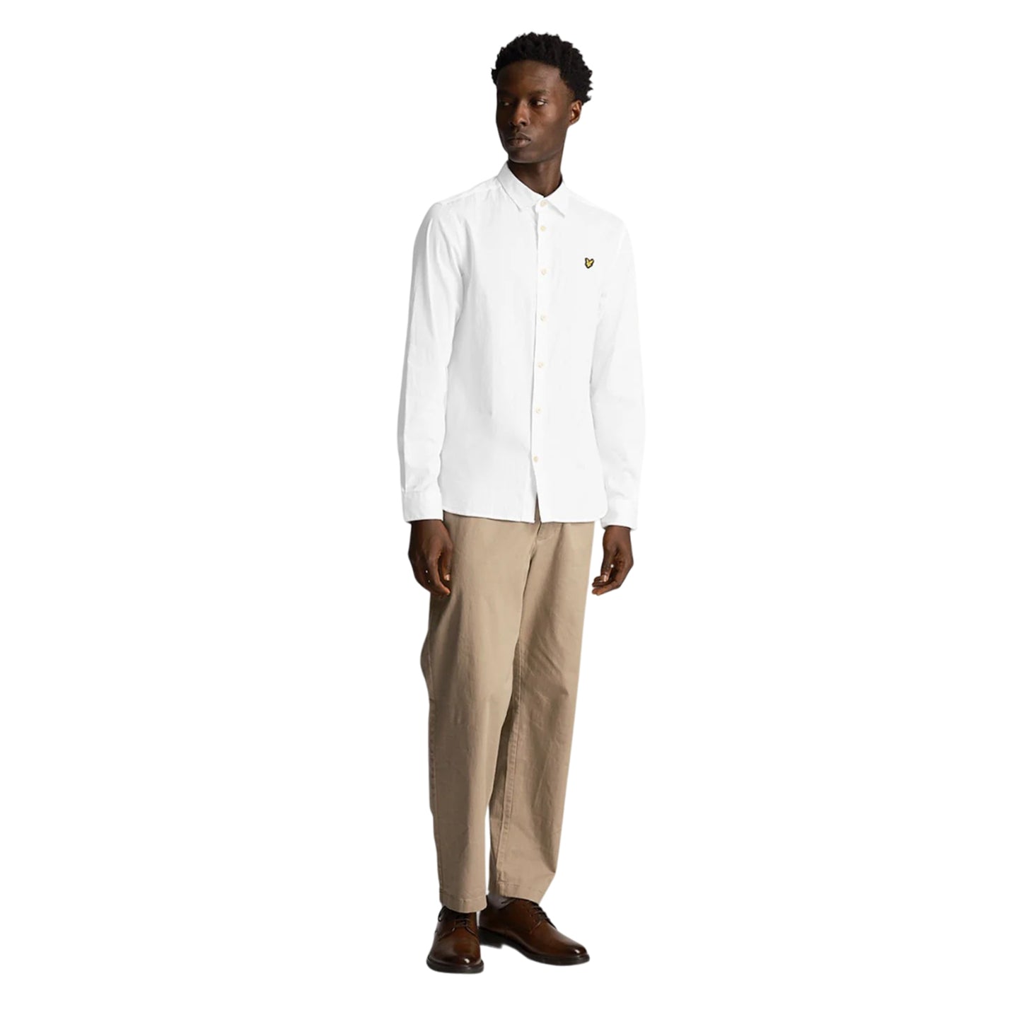White - Lifestyle - Lyle & Scott Mens Poplin Slim Long-Sleeved Shirt