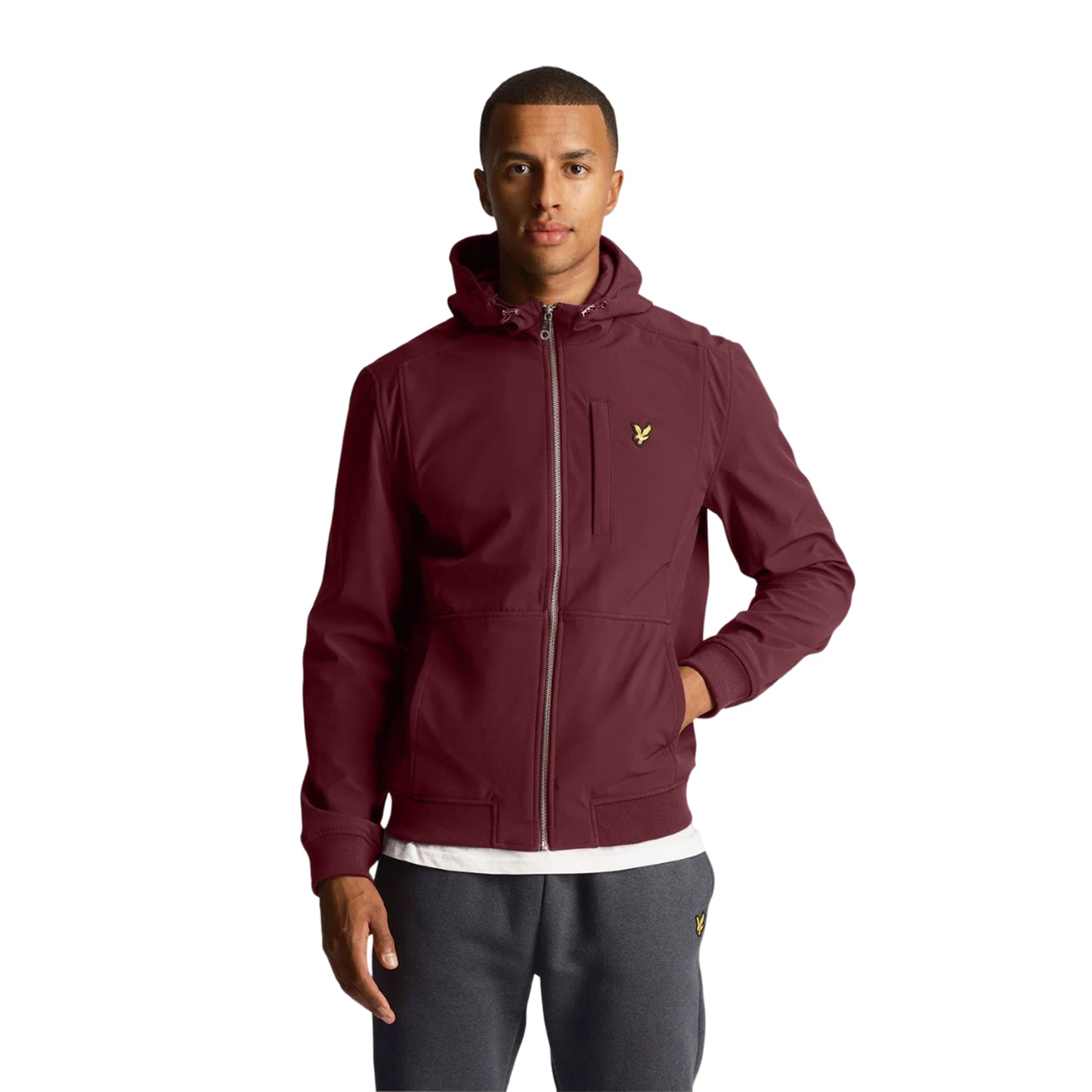 Burgundy - Side - Lyle & Scott Mens Soft Shell Jacket